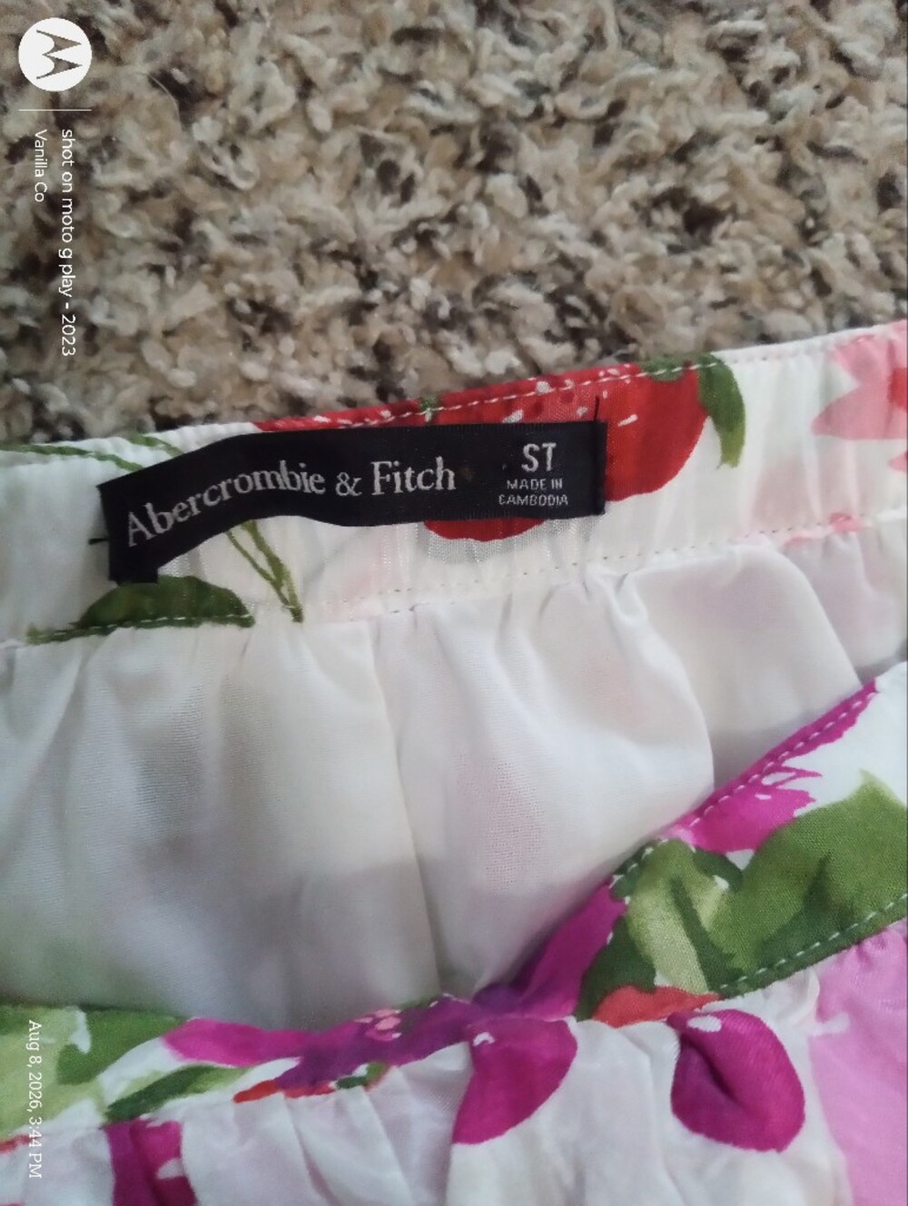 Abercrombie & Fitch Floral Drama Tiered Maxi Skirt White Small Tall - Picture 4 of 9